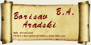 Borisav Aradski vizit kartica